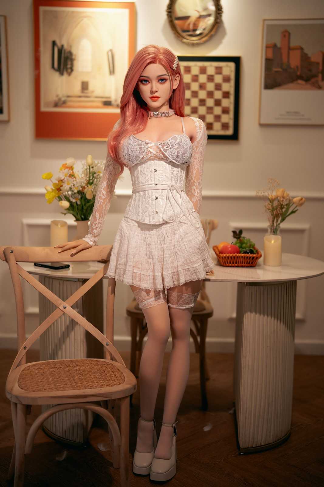 160cm (5'3) C-cup Sex Doll Pink Hair Anime Asian with Silicone Head and TPE body - In Stock | US Only