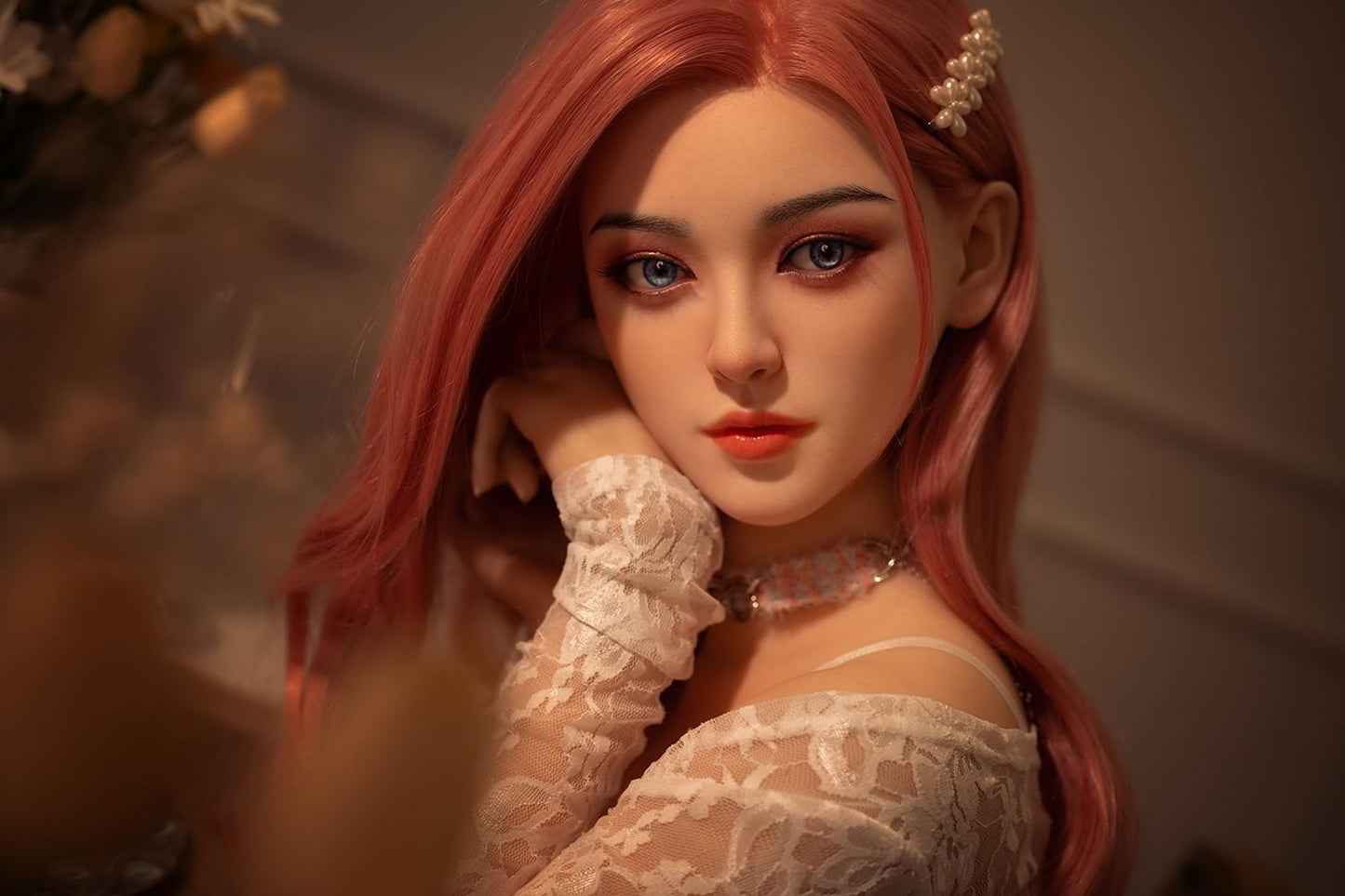 160cm (5'3) C-cup Sex Doll Pink Hair Anime Asian with Silicone Head and TPE body - In Stock | US Only