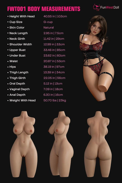 103cm (3ft4") Silicone Torso Sex Doll - G-Cup – Lyra