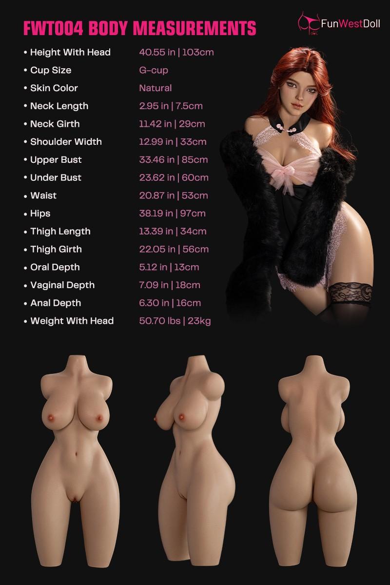 103cm (3ft4") Silicone Torso Sex Doll - G-Cup – Lexie