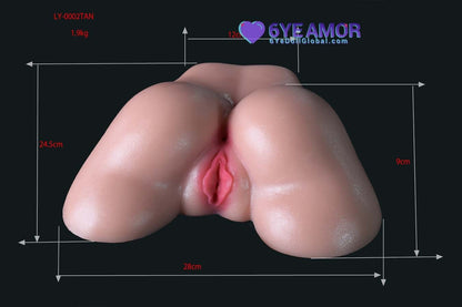 8.5cm (3.3") Doggy Style Vagina and Anus Masturbator (Model# LY0002)