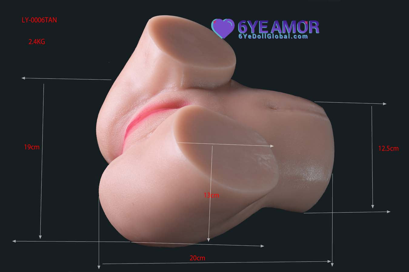 13cm (5.1") Double Holes Huge Ass Masturbator (Model# LY0006)