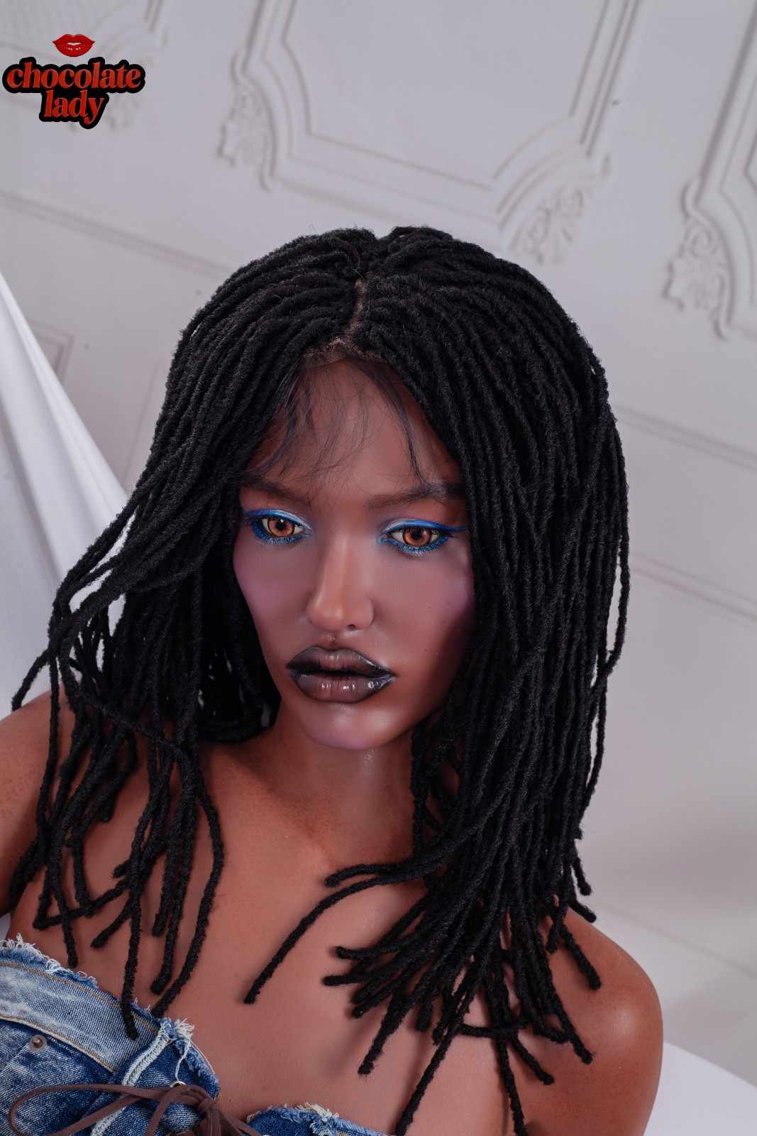 Chocolate Lady 155cm (5ft1") Chocolate Slim Silicone Sex Doll - A-Cup - Roxy