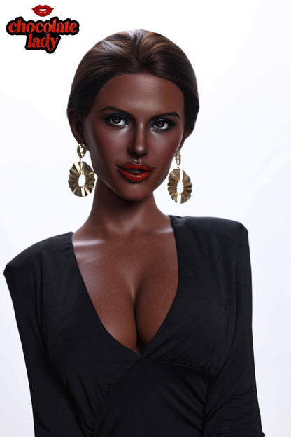 Chocolate Lady 166cm (5ft5") Black Skin Full Silicone Sex Doll - E-Cup – Lena