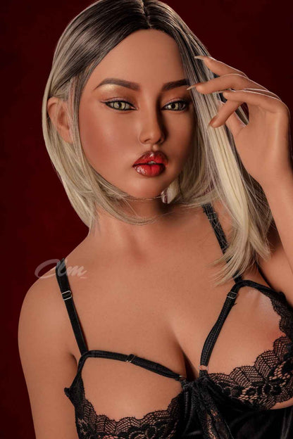 CLM 159cm (5ft2") Real Sex Doll - Lilian Full Silicone Love Doll in Black Skin Fat Belly