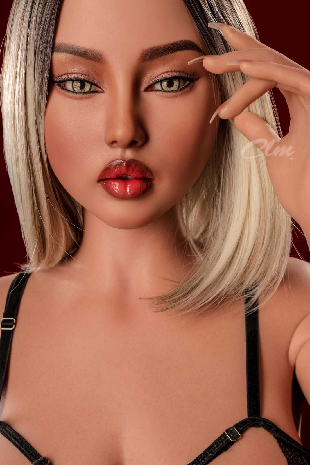 CLM 159cm (5ft2") Real Sex Doll - Lilian Full Silicone Love Doll in Black Skin Fat Belly