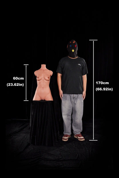 CLM 60cm (1ft9") Sexy Slim Silicone Sex Doll Torso - AA-cup