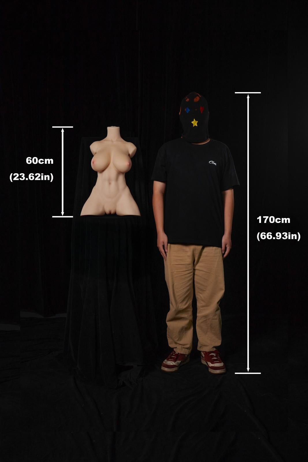 CLM 60cm (21ft9") Sensual Silicone Sex Doll Torso - F-cup
