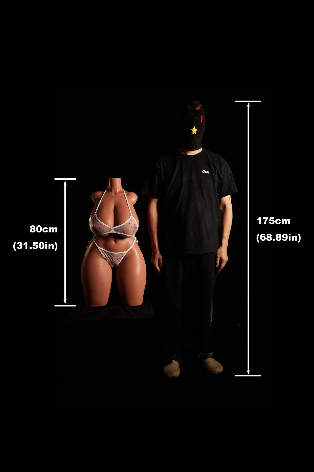 CLM 80cm (2ft6") Brunette BBW Sex Doll Torso Full Silicone - K-cup