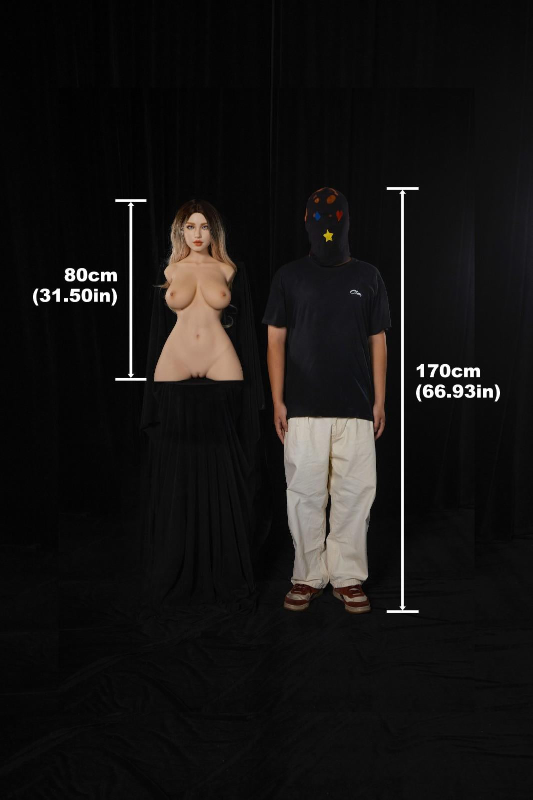 CLM 80cm (2ft6") Natural Skin Silicone Sex Doll Torso - E-cup - Miko