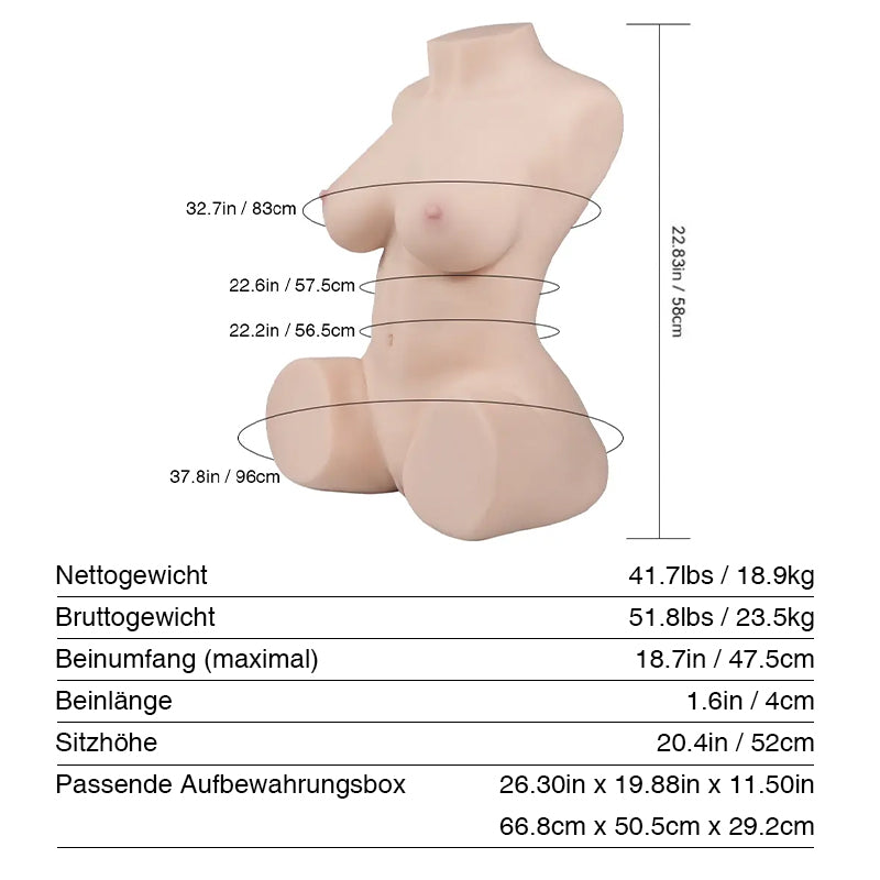 58cm/1ft11 41.8LB Most Realistic Pussy Sex Doll – Candice Fair 2.0 (US, CA & EU-Only)