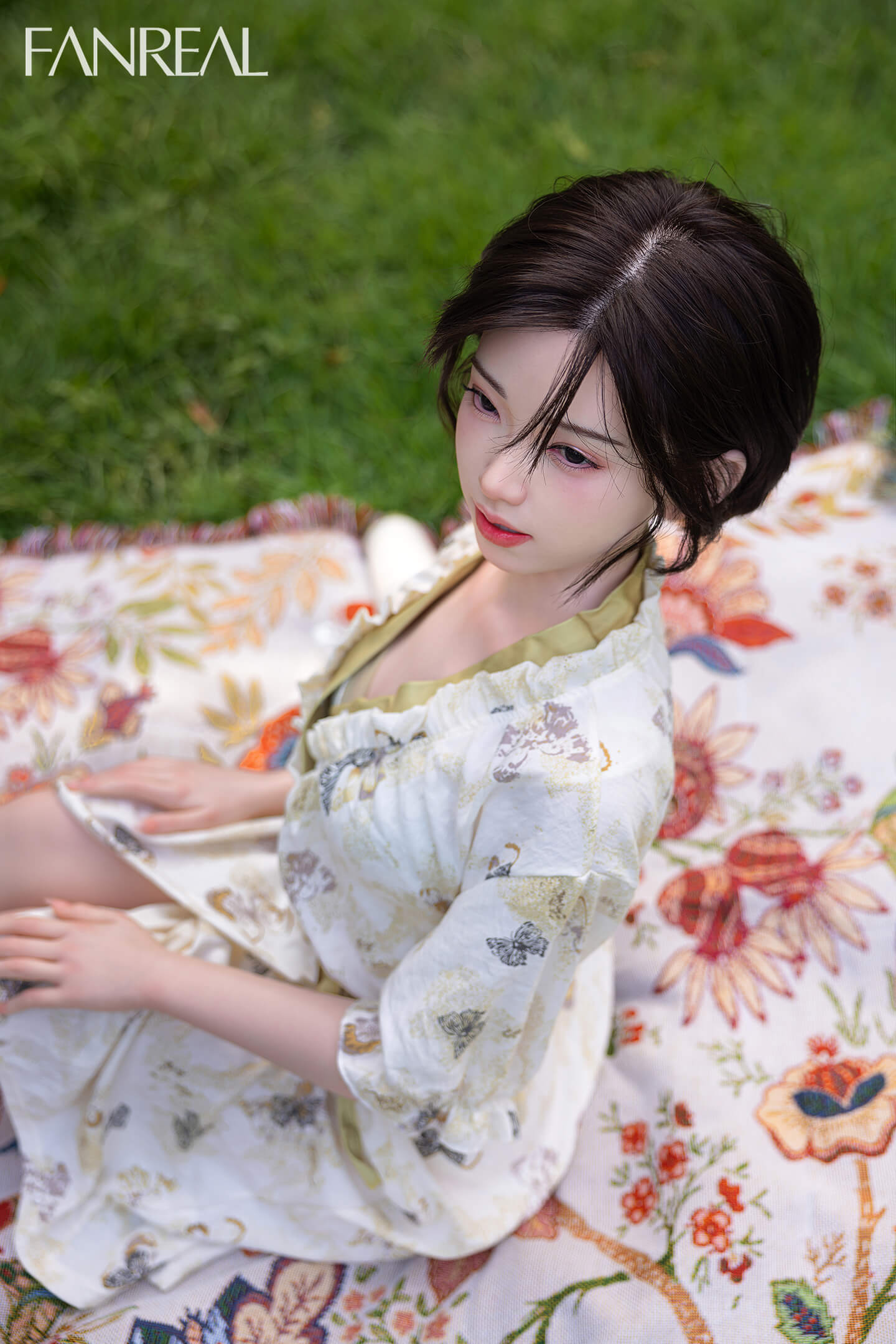 Fanreal 153cm (5ft0") Elegant & Beauty Short Hair Silicone Sex Doll with ROS Head - B-Cup - Molly