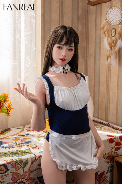 Fanreal 153cm (5ft0") Japanese Maid Silicone Sex Doll with ROS Head - B-Cup - Molly