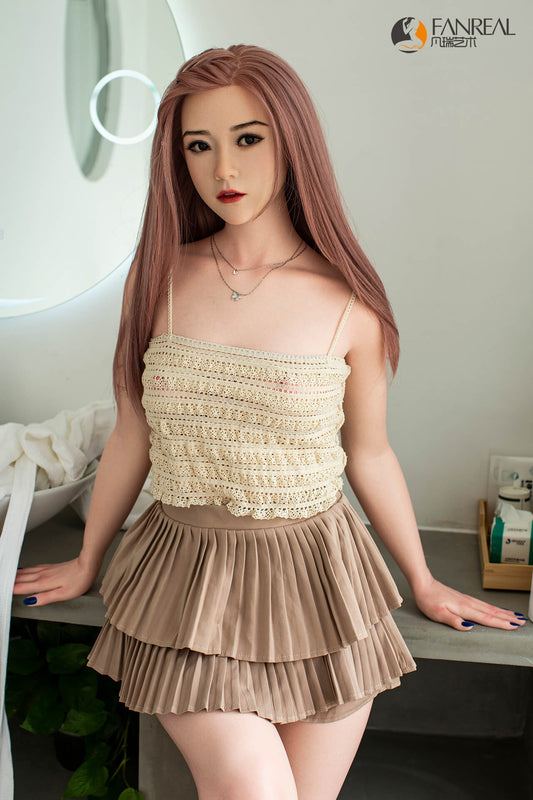 Fanreal 158cm (5ft1") Exotic Pink Hair Silicone Sex Love Doll - B-Cup - Qian