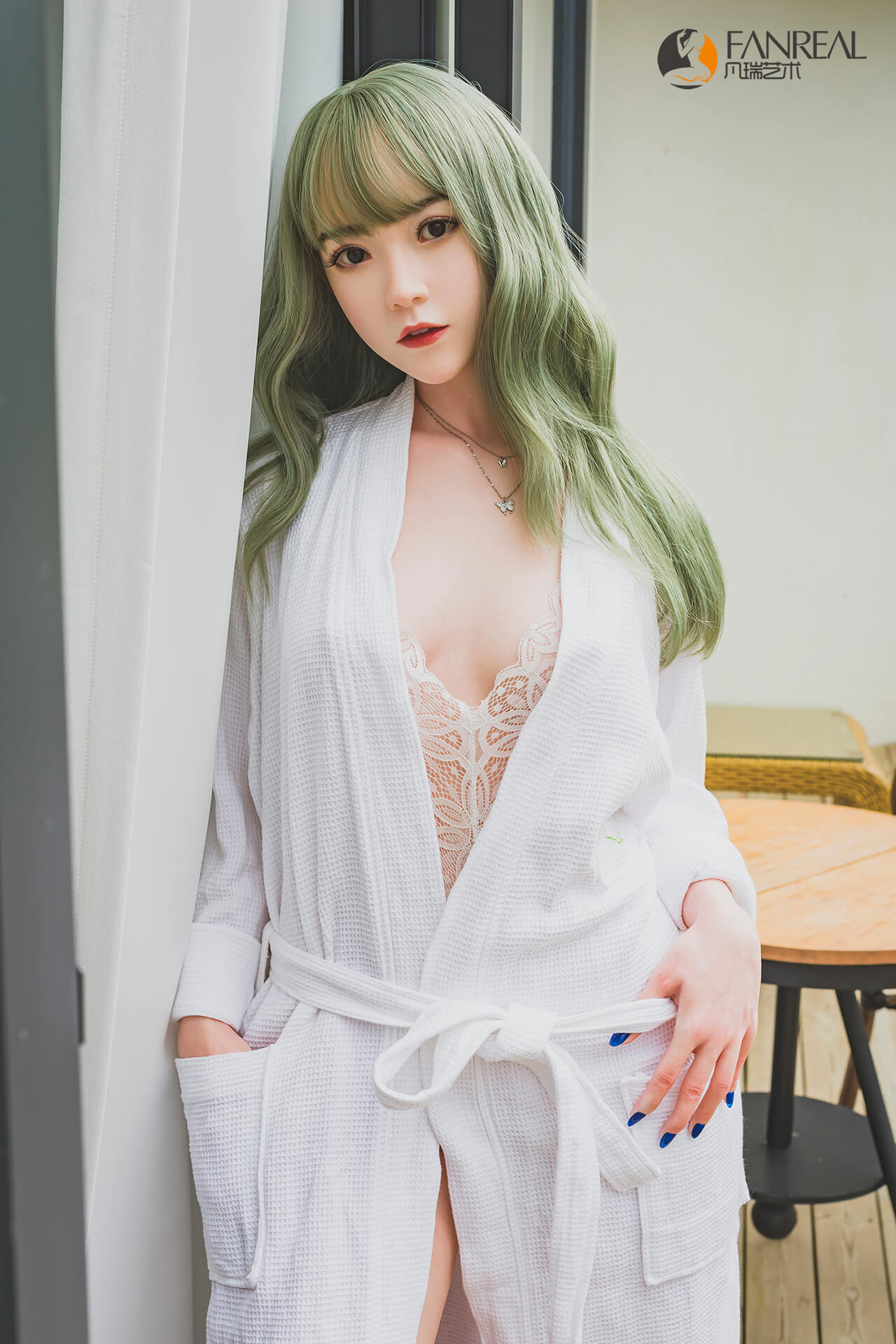 Fanreal 158cm (5ft1") Green Hair Silicone Sex Doll - B-Cup - Qian