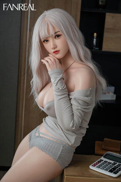 Fanreal 159cm (5ft2") Silver Haired Silicone Sex Doll - F-Cup - Yao