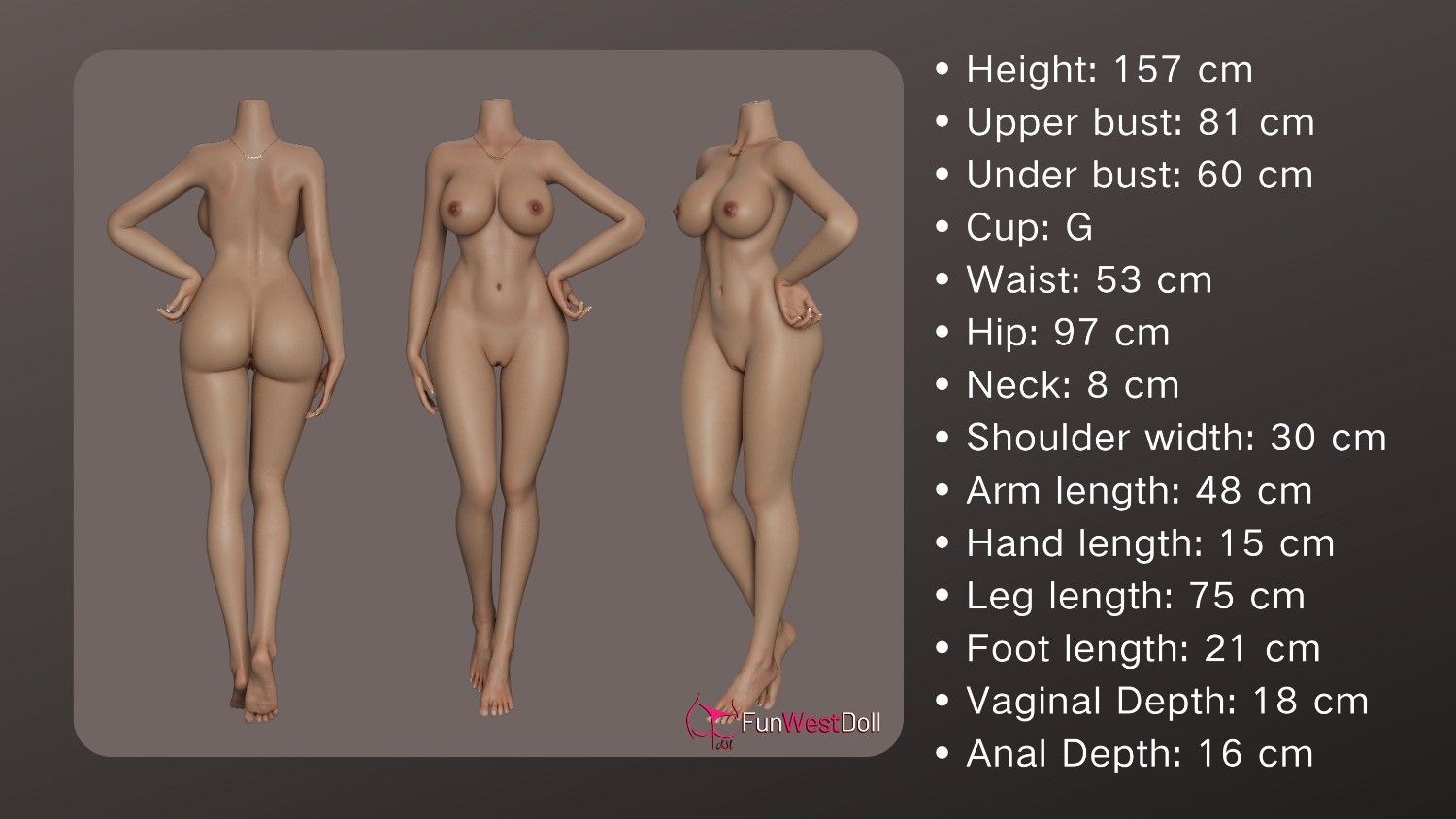 FunWest Doll 157cm (5f2') G-Cup Customizable Anime Silicone Sex Doll - Lily