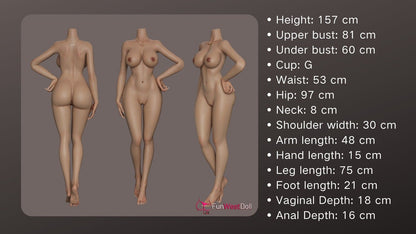 FunWest Doll 157cm (5f2") Lady in Red Silicone Sex Doll -  G-Cup - In Stock | US Only