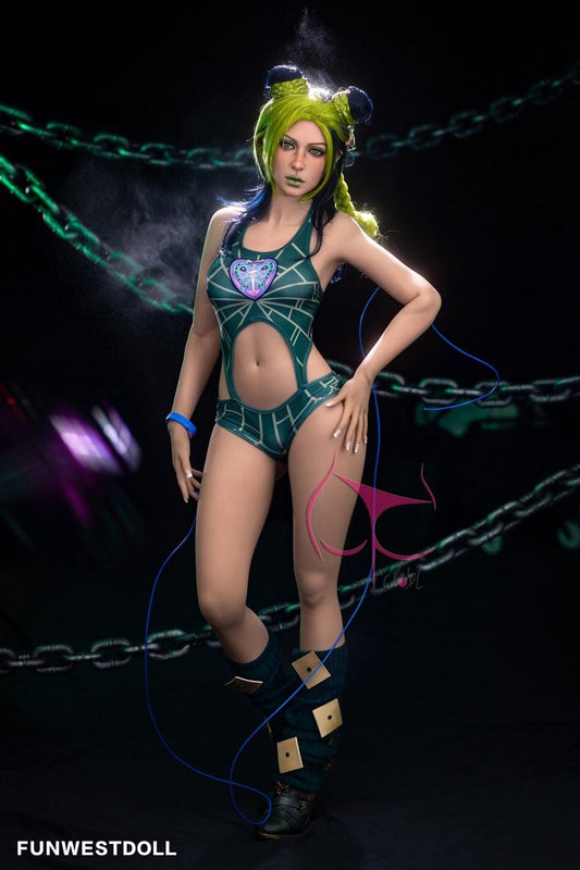 FunWest Doll 159cm (5ft2') A-Cup Green Hair Small Boobs Real Doll Sex Doll - Elina