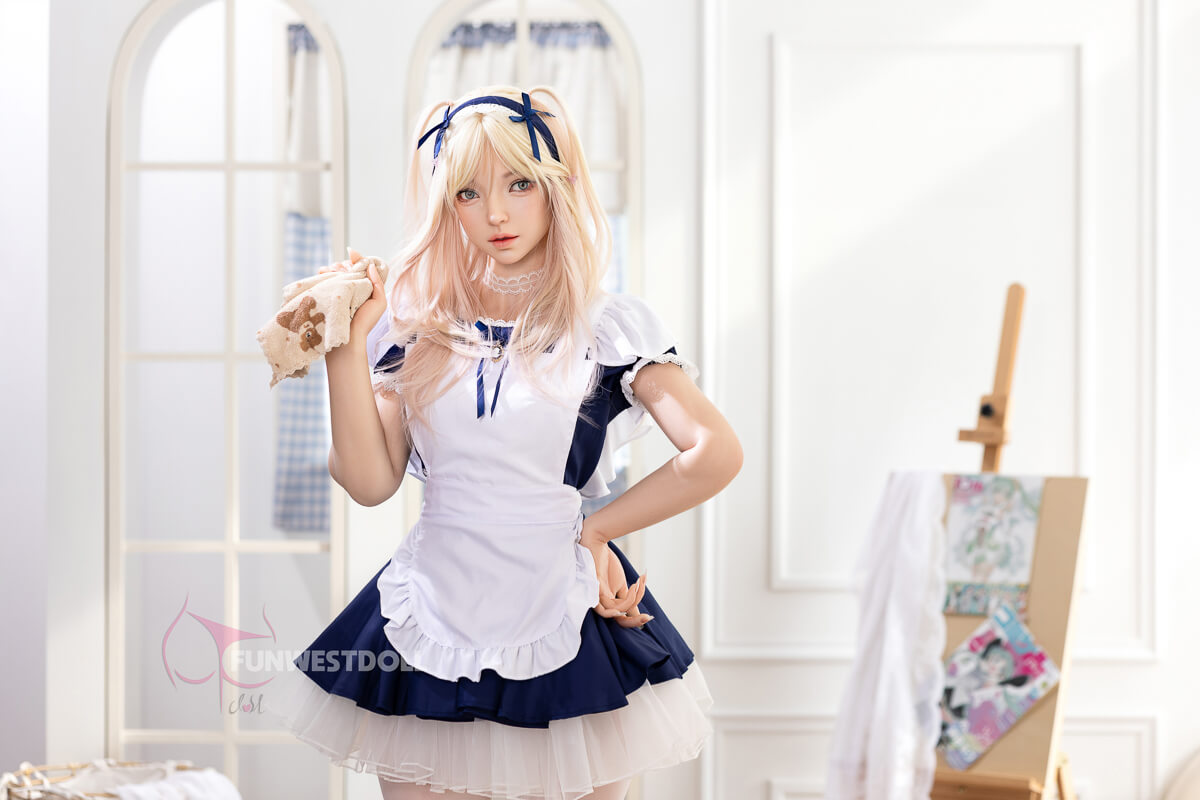 FunWest Doll 159cm (5ft2') A-Cup Tender Asian Fantasy Beauty Blonde Silicone Sex Doll