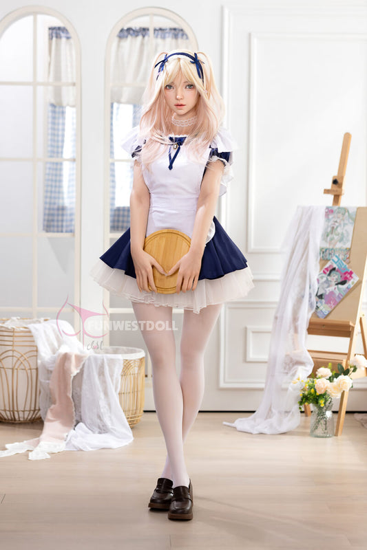 FunWest Doll 159cm (5ft2') A-Cup Tender Asian Fantasy Beauty Blonde Silicone Sex Doll