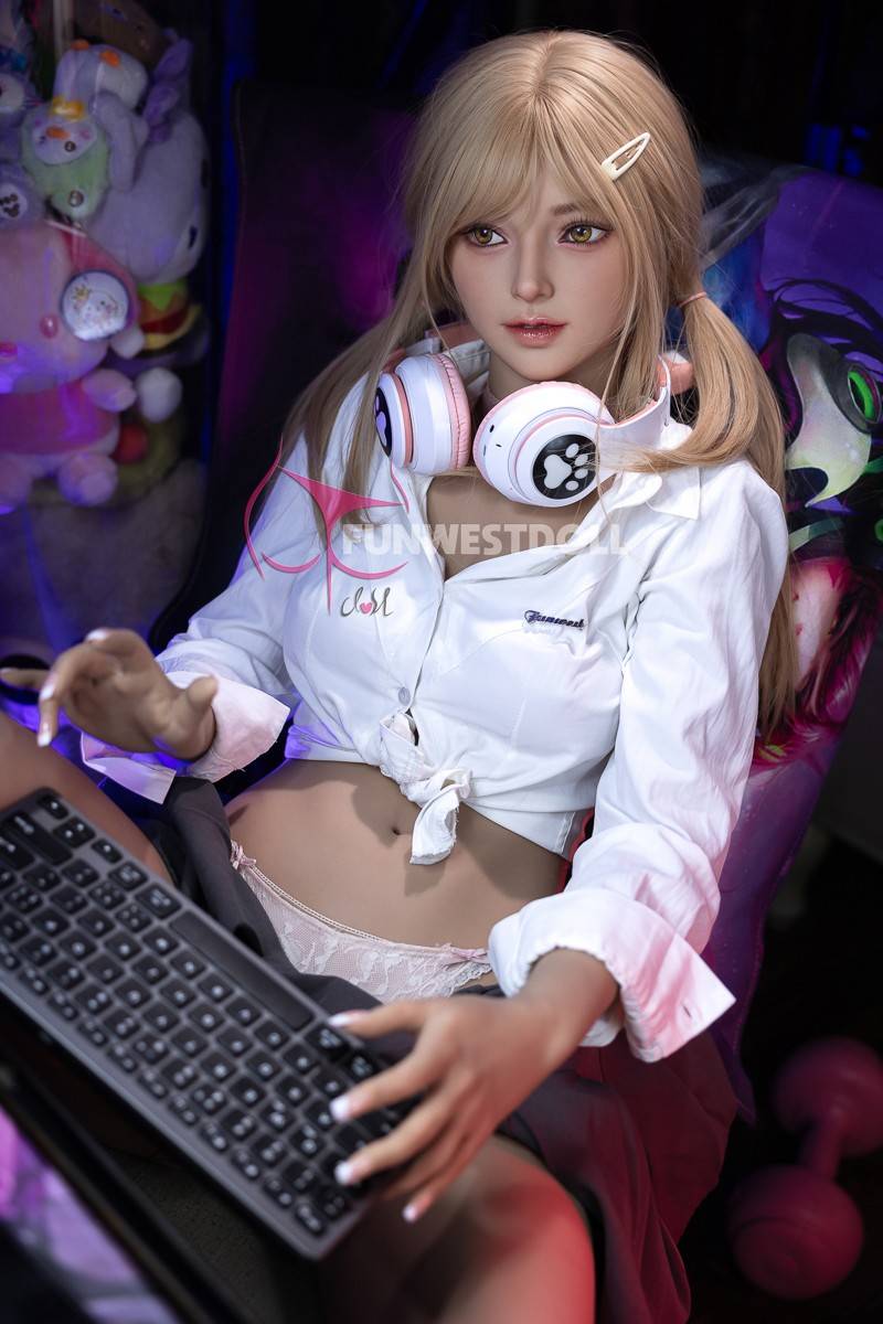 FunWest Doll 159cm (5ft2") Blonde Gamer TPE Sex Doll – Exquisite Asian - A-Cup - In Stock | US Only