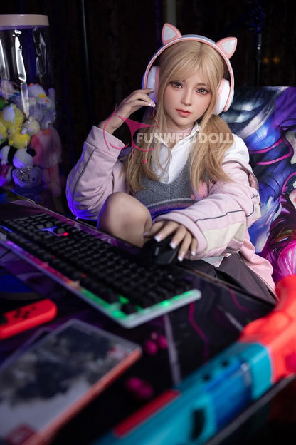 FunWest Doll 159cm (5ft2") Blonde Gamer TPE Sex Doll – Exquisite Asian - A-Cup - In Stock | US Only