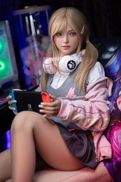 FunWest Doll 159cm (5ft2") Blonde Gamer TPE Sex Doll – Exquisite Asian - A-Cup - In Stock | US Only