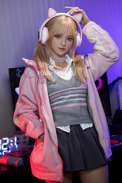 FunWest Doll 159cm (5ft2") Blonde Gamer TPE Sex Doll – Exquisite Asian - A-Cup - In Stock | US Only