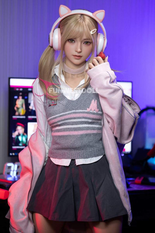 FunWest Doll 159cm (5ft2") Blonde Gamer TPE Sex Doll – Exquisite Asian - A-Cup - In Stock | US Only