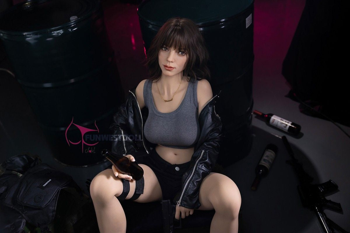 FunWest Doll 159cm (5ft2') F-Cup TPE Sex Doll – Cosplay Gun Girl Fantasy Doll for Gamers - Eve
