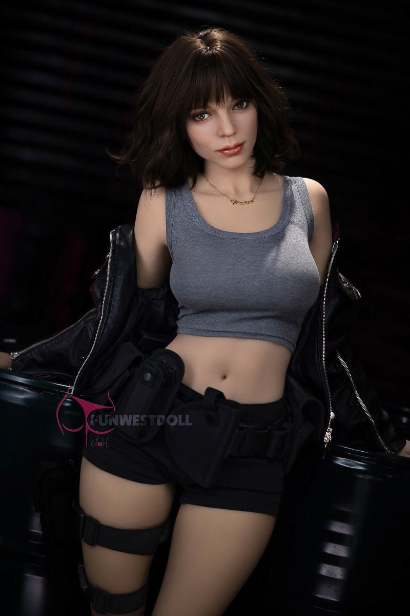 FunWest Doll 159cm (5ft2') F-Cup TPE Sex Doll – Cosplay Gun Girl Fantasy Doll for Gamers - Eve