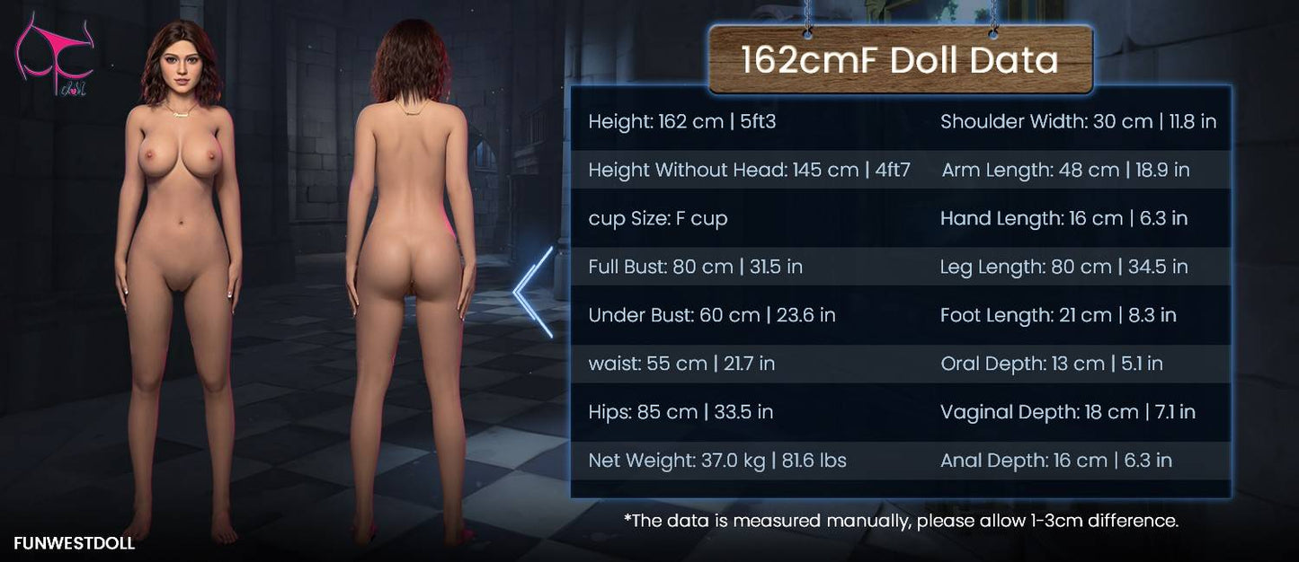 FunWest Doll 162cm (5ft4') F-Cup Brunette TPE Sex Doll – Sensual Latina Fantasy - In Stock | EU Only- Rose