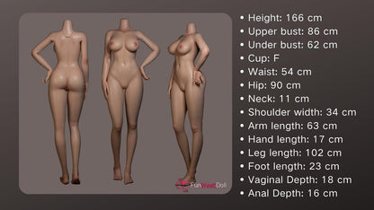 FunWest Doll 166cm (5f5') F-Cup European Full Size Silicone Sex Doll - Juliette