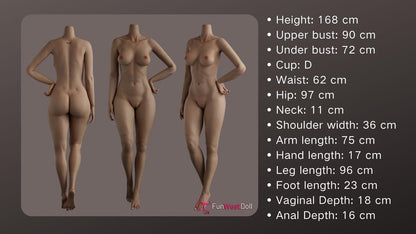 FunWest Doll 168cm (5ft6') D-Cup Irish Lifelike Silicone Real Sexdoll - Skylar