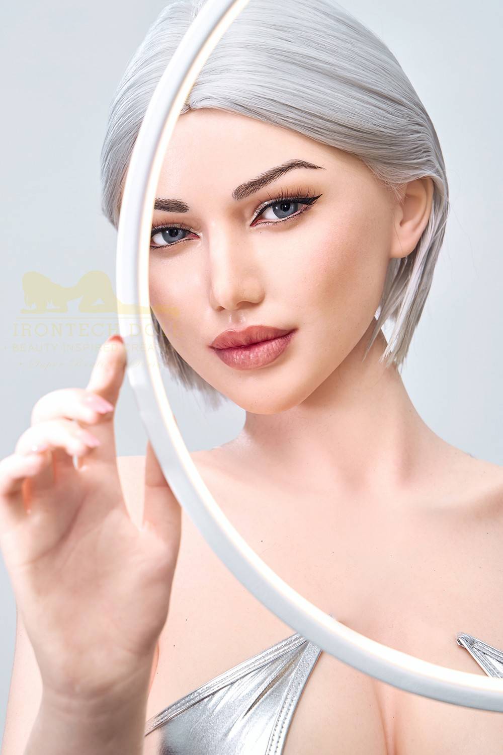 IronTech 159cm (5ft2') Platinum Blonde Real Silicone Sex Doll- Celine