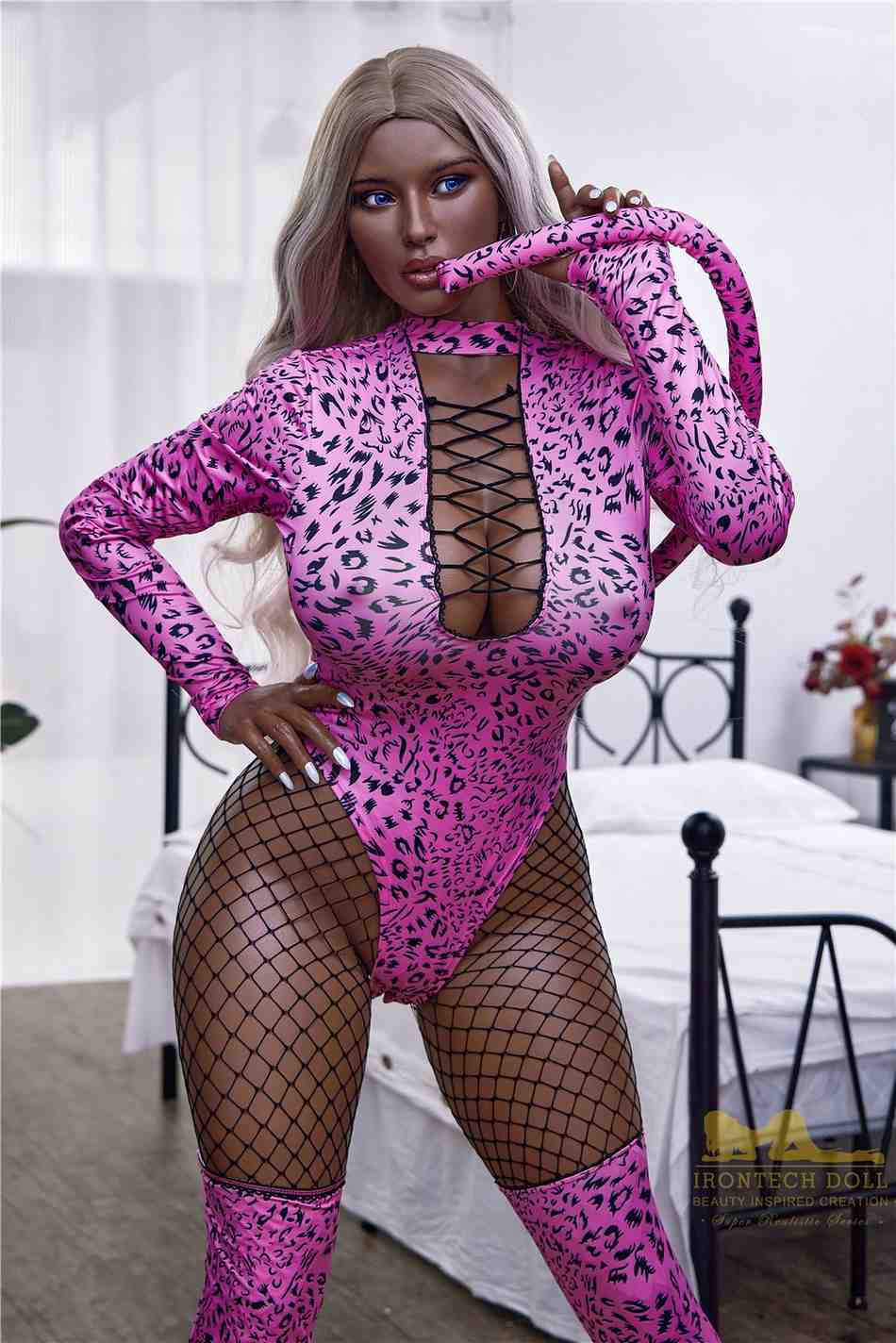 IronTech 160cm (5ft2') Ebony Queen Silicone Sex Doll - Hedy