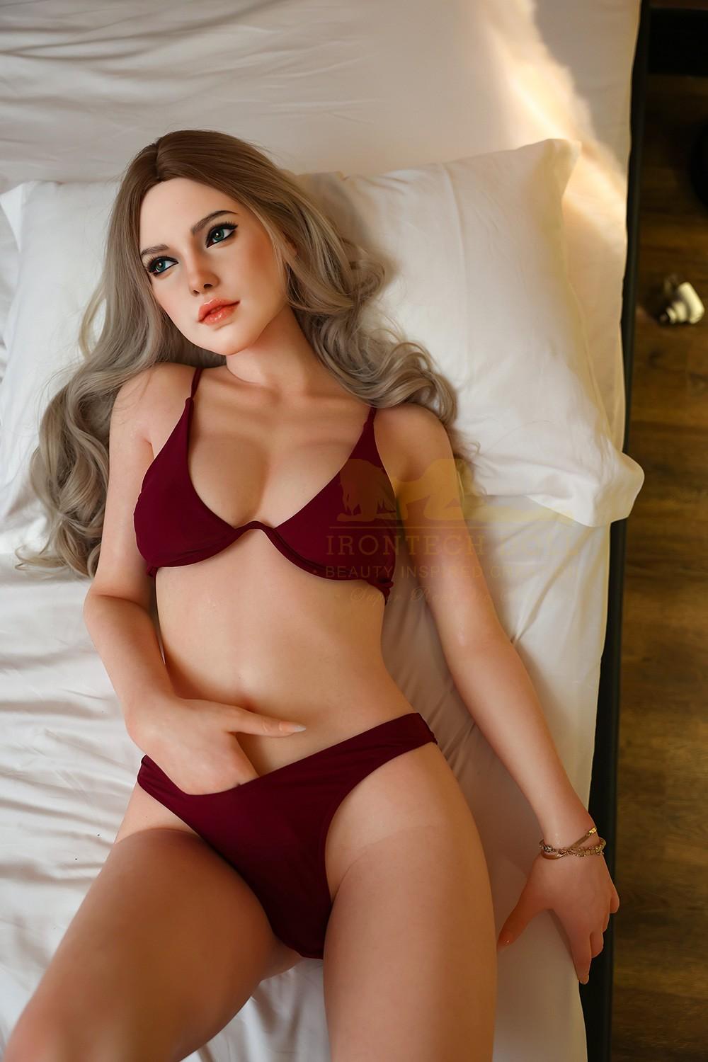 IronTech 163cm (5ft3') Stunning Blonde Silicone BeautySex Doll with Lifelike Features - Hedi
