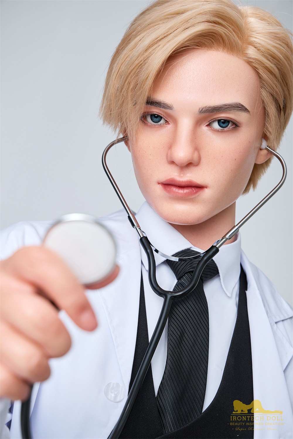 IronTech 170cm (5ft5") British Silicone Male Sex Doll – Golden-Haired Fantasy Doctor - Lucas