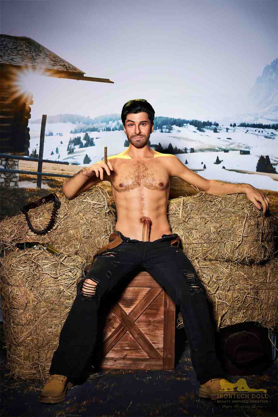 IronTech 170cm (5ft5') Sensual Cowboy Realistic Silicone Male Sex Doll - Allen