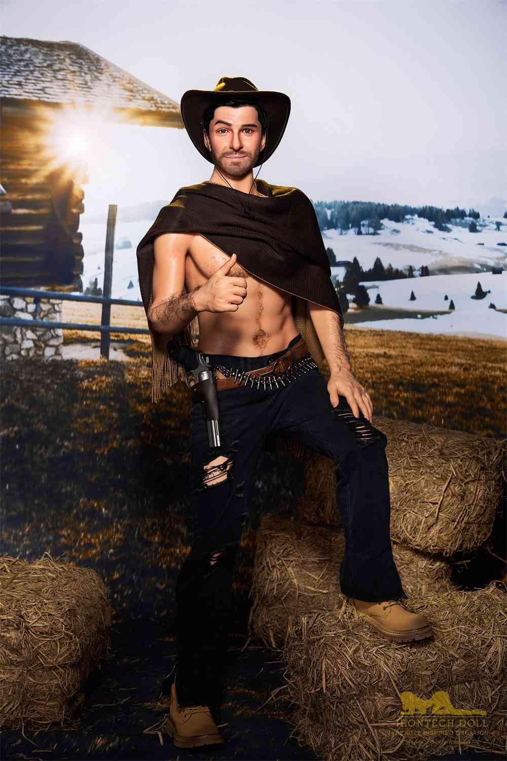 IronTech 170cm (5ft5') Sensual Cowboy Realistic Silicone Male Sex Doll - Allen