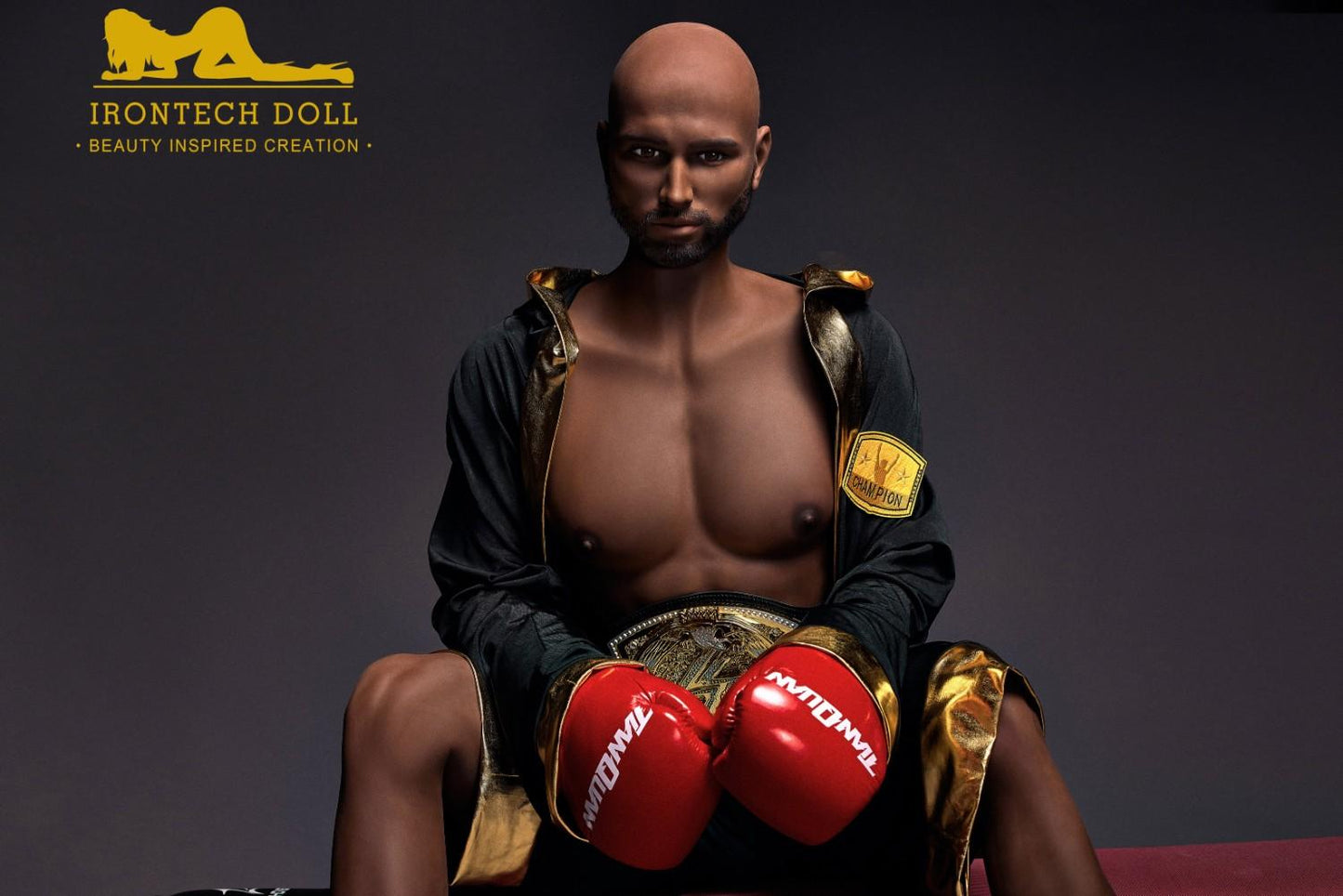 IronTech 175cm (5ft9') Boxing Champion Black Male Sex Doll - Jack