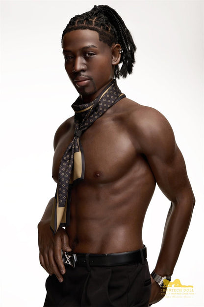 IronTech 176cm (5ft7') Ebony Fantasy Muscular Build Silicone Male Sex Doll - James