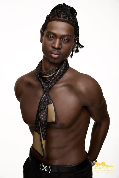 IronTech 176cm (5ft7') Ebony Fantasy Muscular Build Silicone Male Sex Doll - James