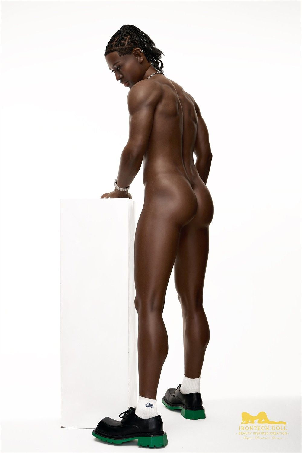 IronTech 176cm (5ft7') Ebony Fantasy Muscular Build Silicone Male Sex Doll - James