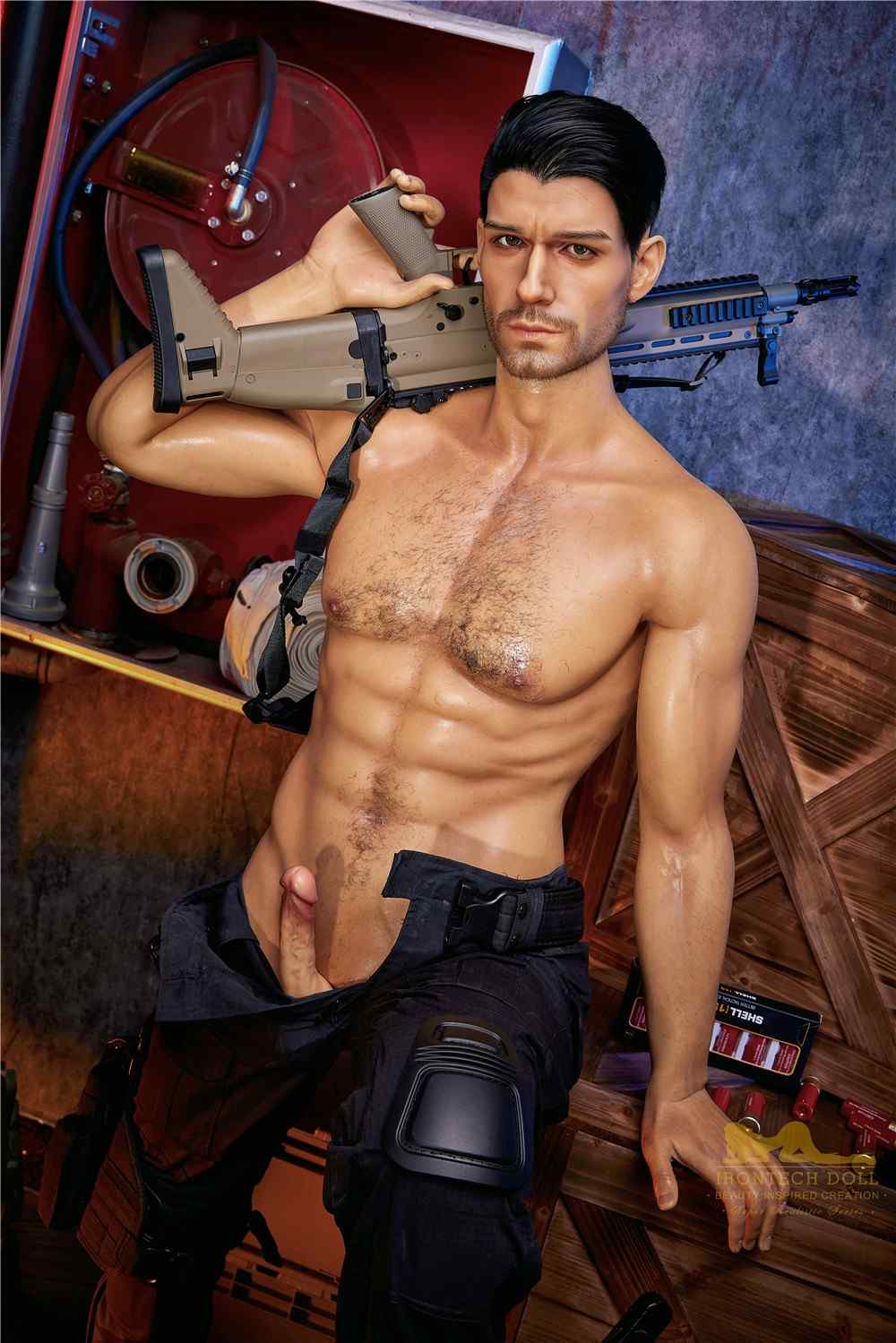 IronTech 176cm (5ft7') Elite Commando Muscular Silicone Male Sex Doll - Thomas
