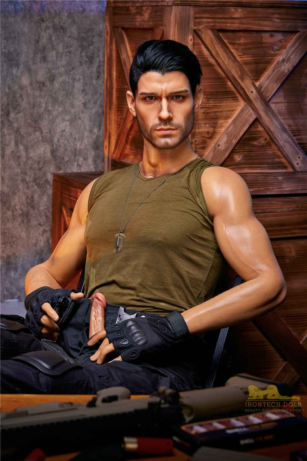 IronTech 176cm (5ft7') Elite Commando Muscular Silicone Male Sex Doll - Thomas