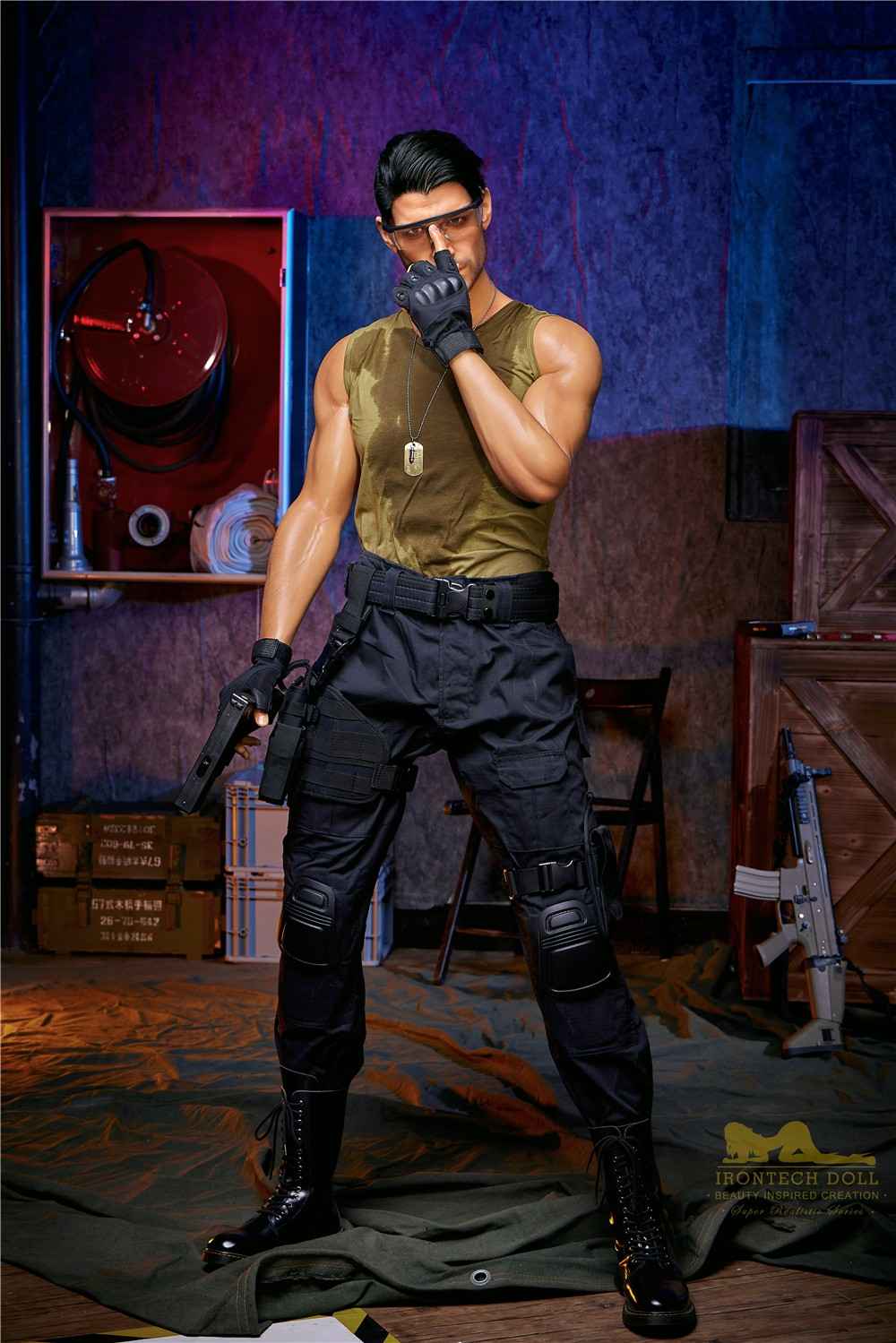 IronTech 176cm (5ft7') Elite Commando Muscular Silicone Male Sex Doll - Thomas