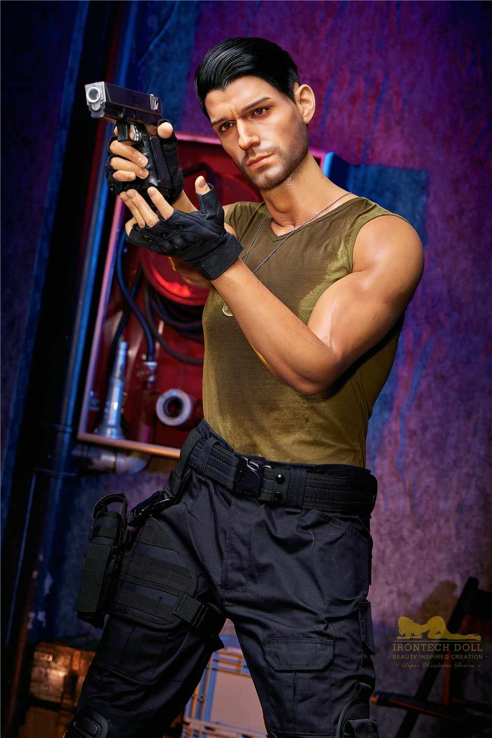 IronTech 176cm (5ft7') Elite Commando Muscular Silicone Male Sex Doll - Thomas