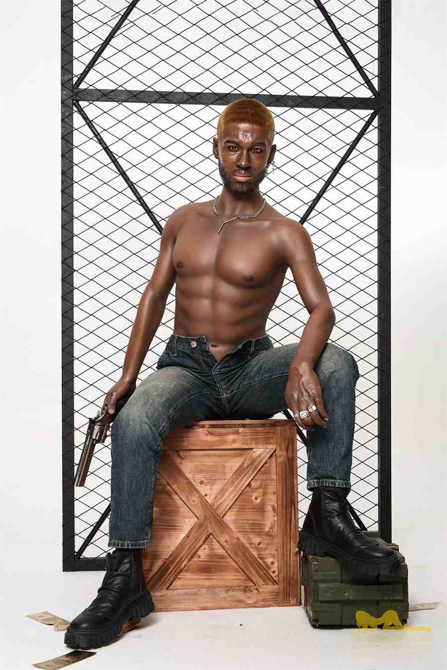 IronTech 176cm (5ft7') Life Size Ebony Silicone Male Sex Doll - Bill